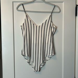 Gaze Black and White Stripe Bodysuit